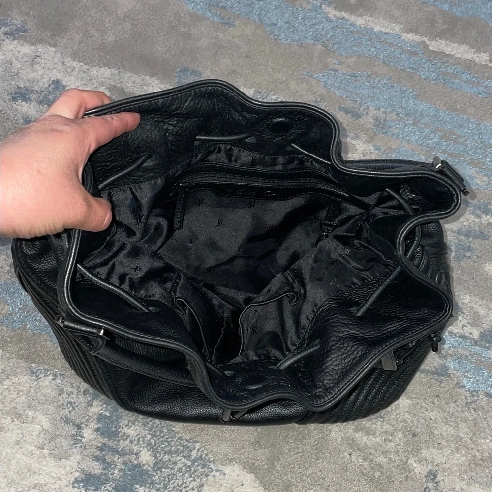 Kenneth Cole New York Black Leather Large Hobo Bag